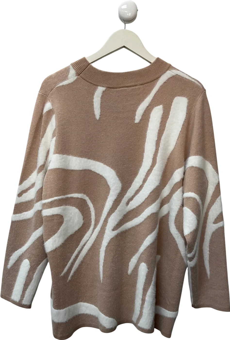 Ninaleonard Beige Marble Knitted Jumper UK XXXL