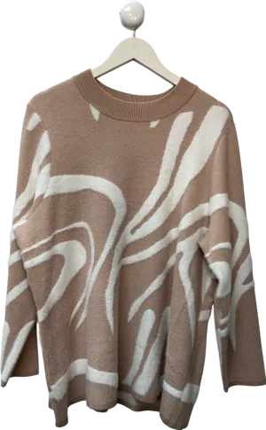 Ninaleonard Beige Marble Knitted Jumper UK XXXL