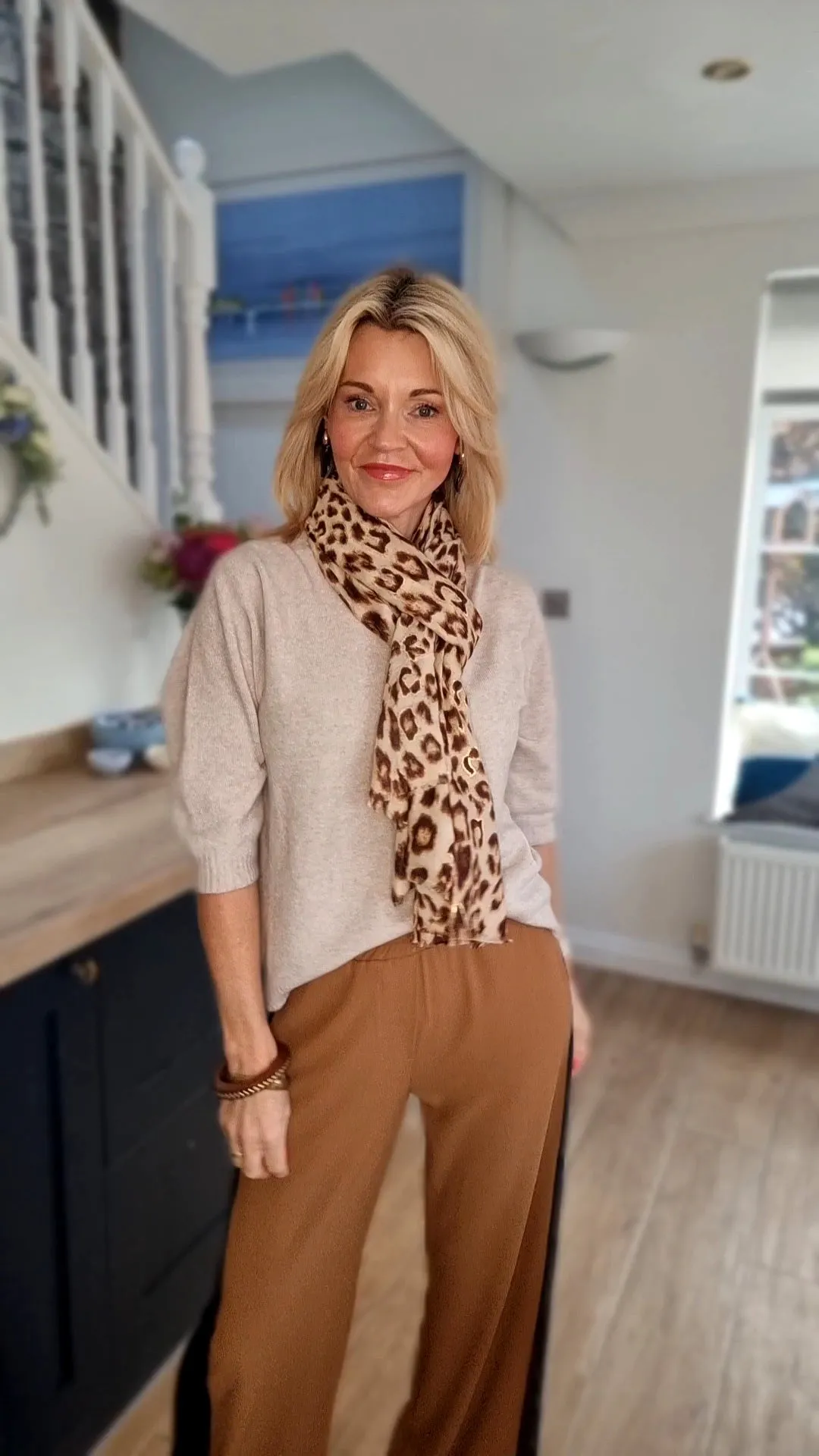 Oatmeal Half Sleeve Jumper