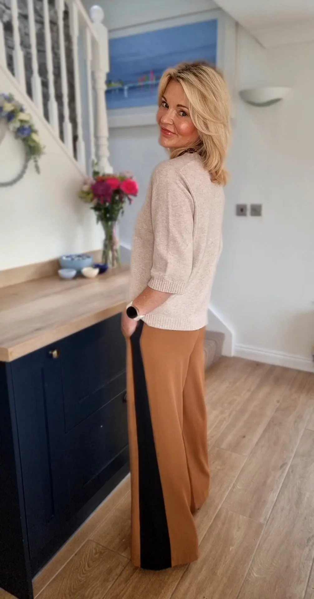 Oatmeal Half Sleeve Jumper