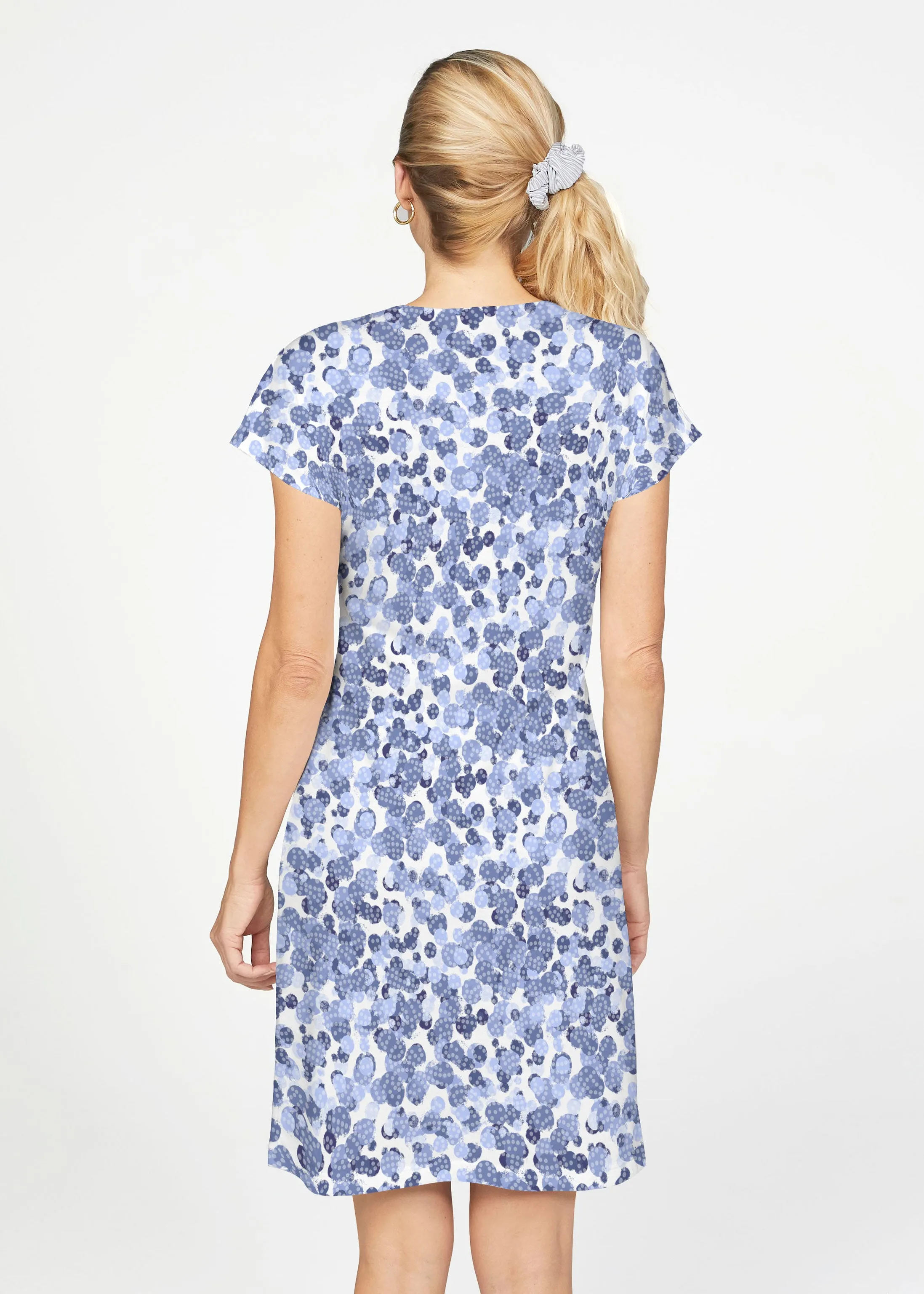 Oh Stamped (7784) ~ French Terry Short Sleeve Crew Dress
