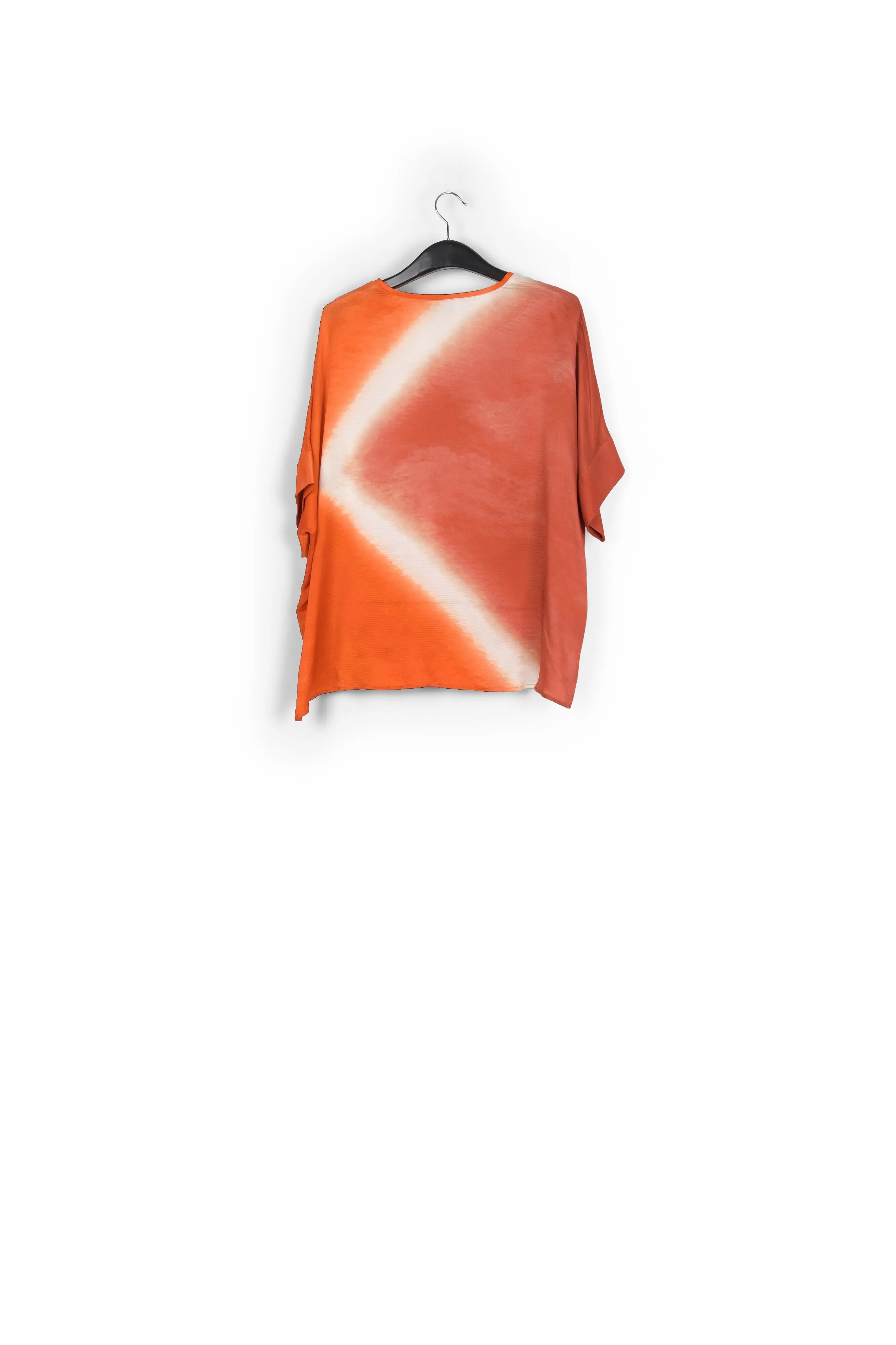 Orange boxy tie-dye print top