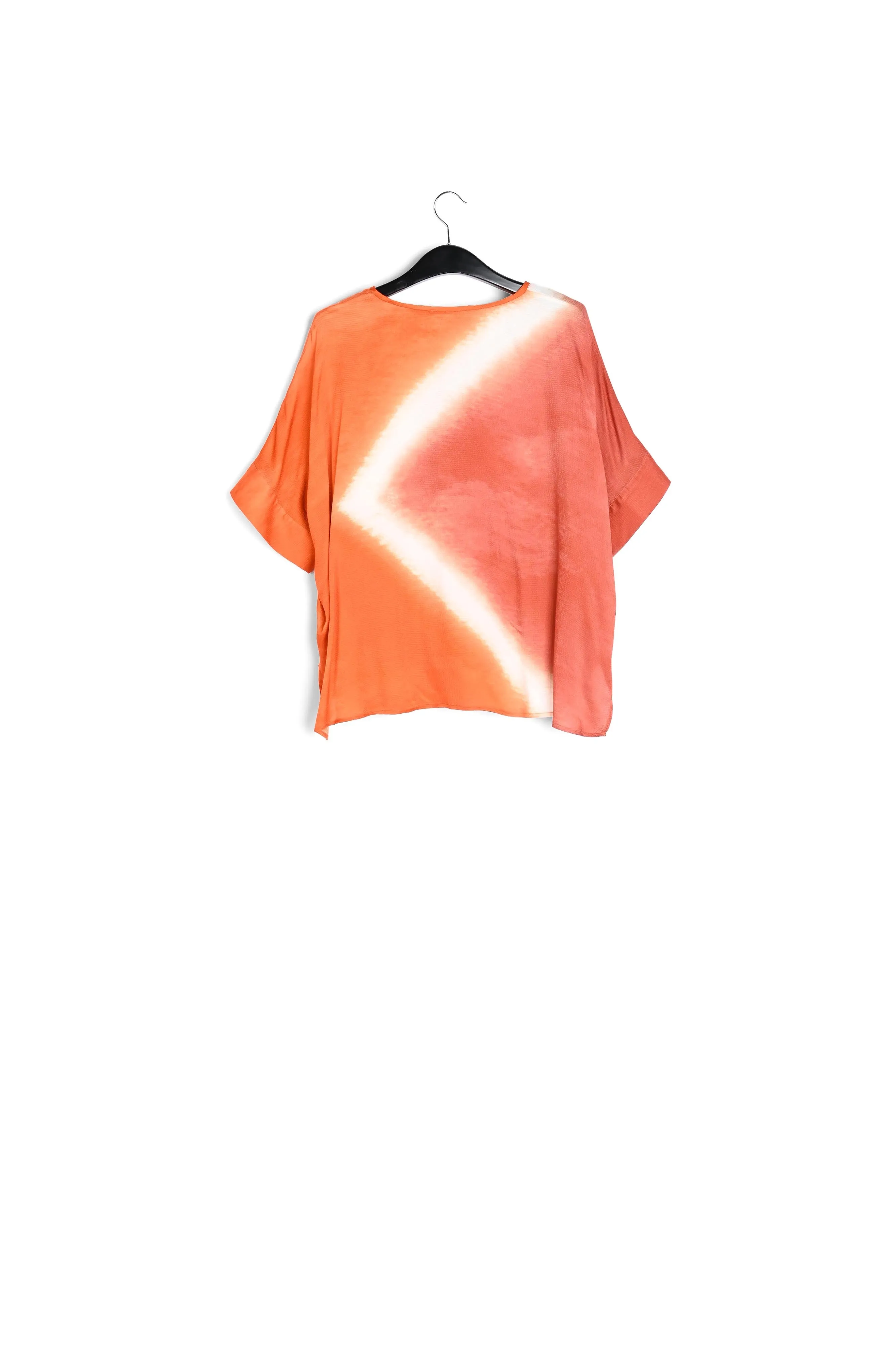 Orange boxy tie-dye print top