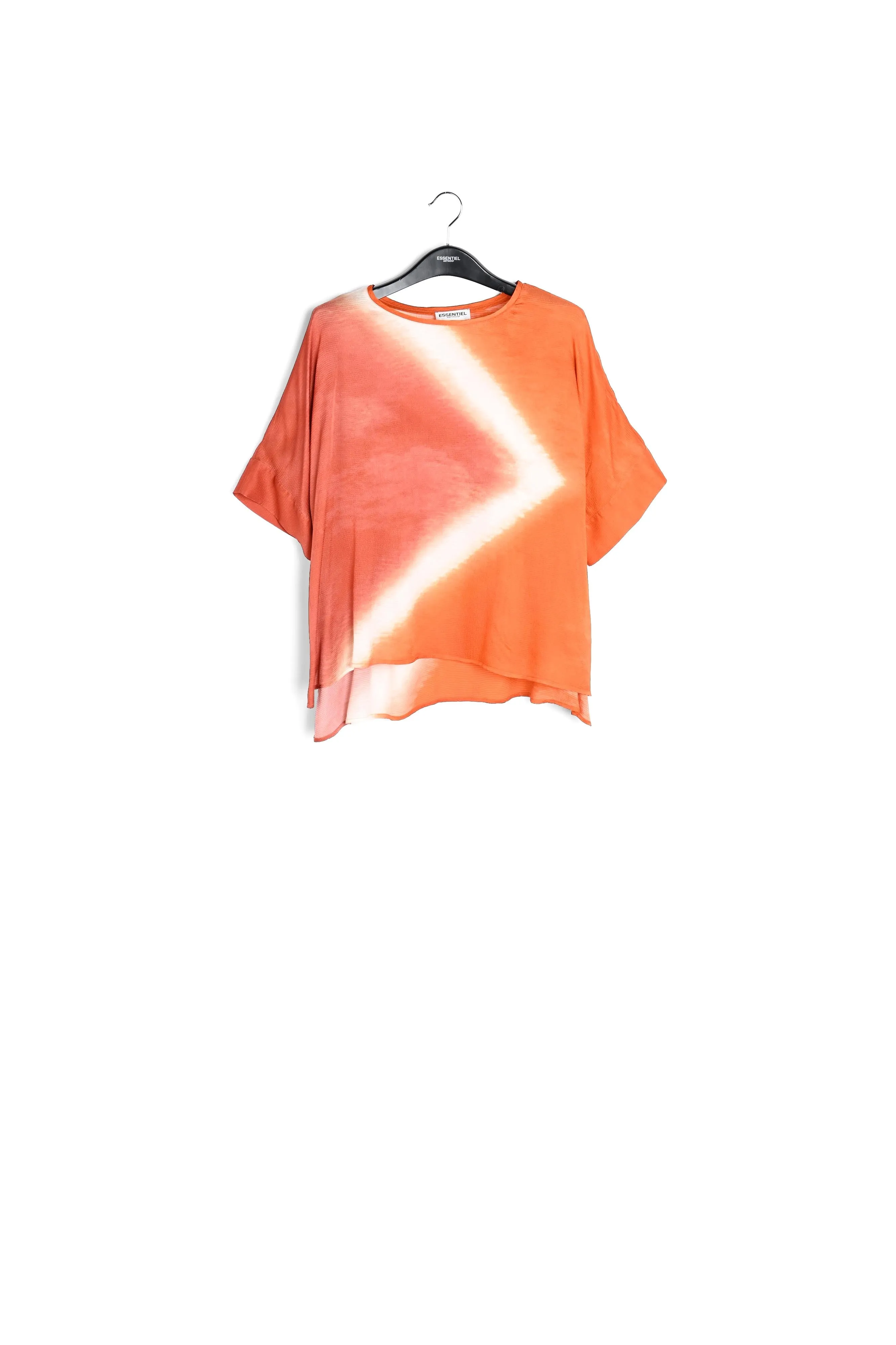 Orange boxy tie-dye print top