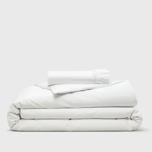 Organic Twin Duvet Cover and Fitted Sheet Set