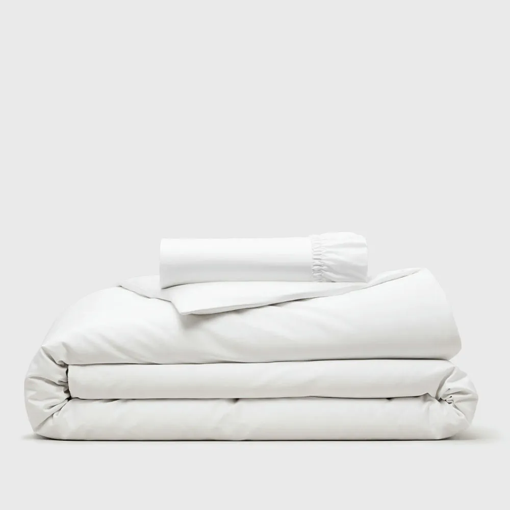 Organic Twin Duvet Cover and Fitted Sheet Set
