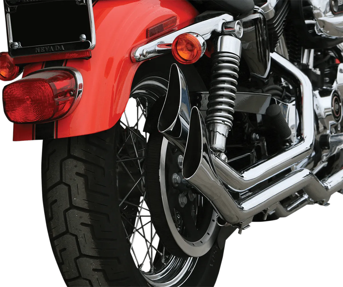 Paughco 7194SBS 1 3/4in. Side-by-Side Upsweep Fishtail Exhaust System - Chrome