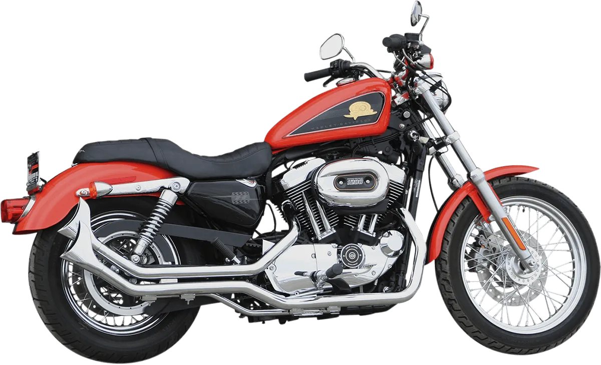 Paughco 7194SBS 1 3/4in. Side-by-Side Upsweep Fishtail Exhaust System - Chrome