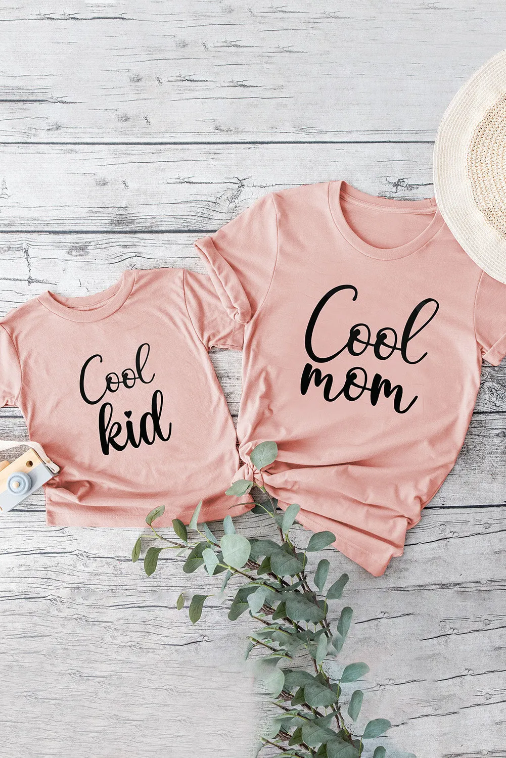 Pink Family Matching Cool Mom Crewneck Short Sleeve Top