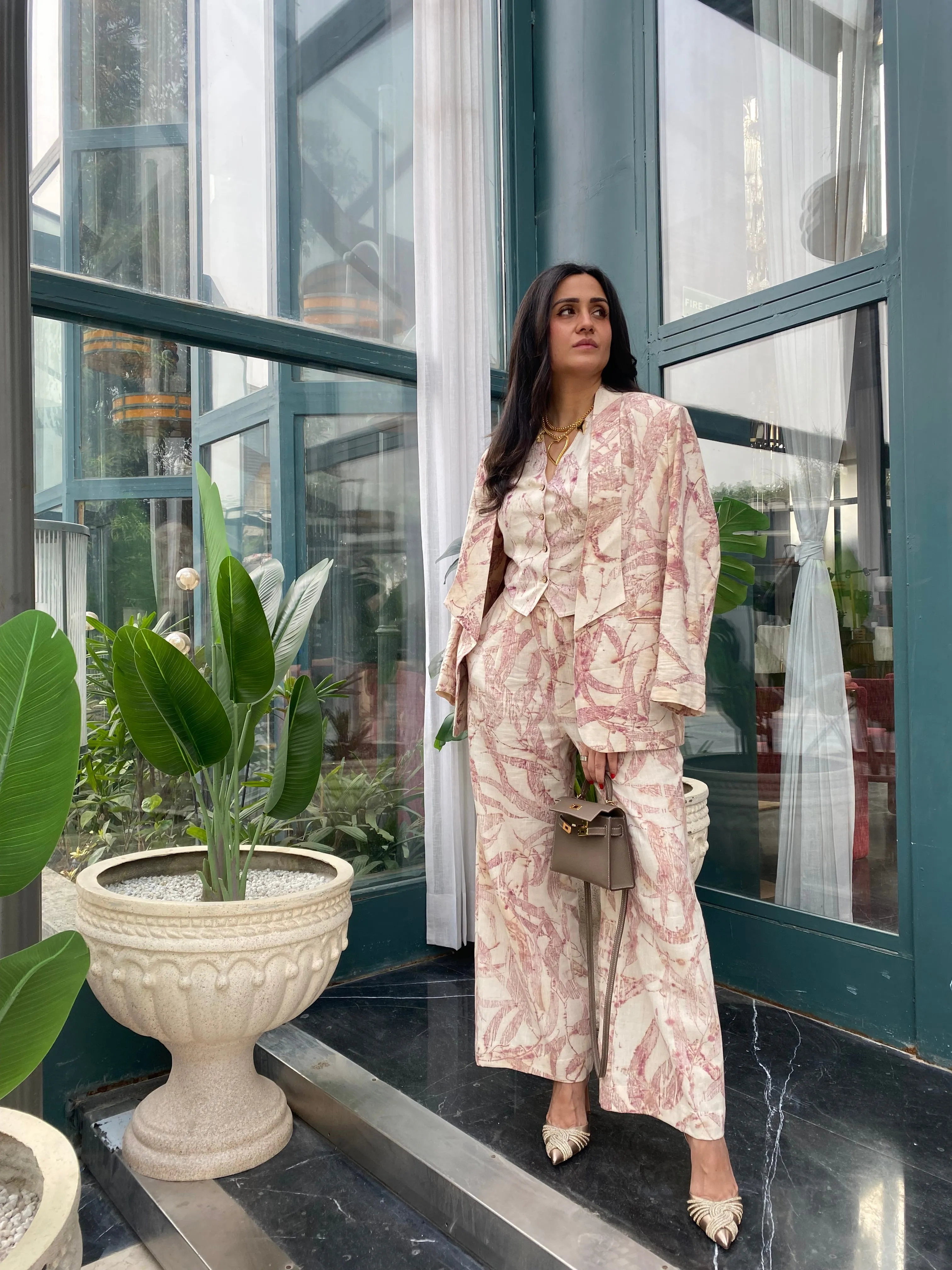 Pink Foliage Blazer