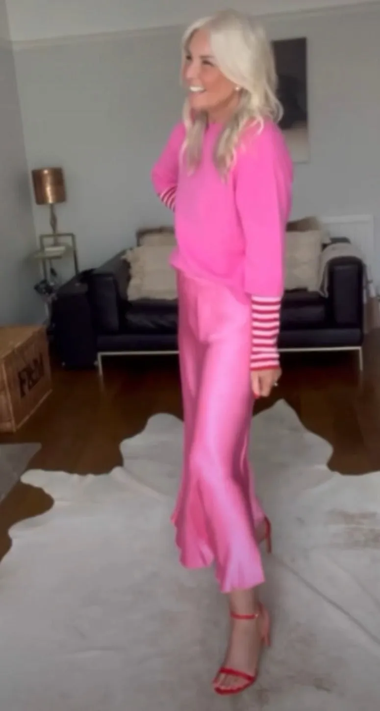 Pink Half Sleeve Jumper