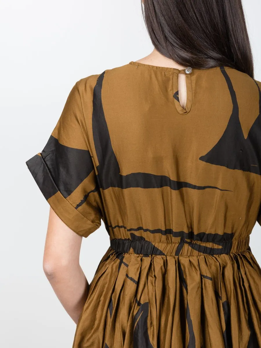pleated dress - print