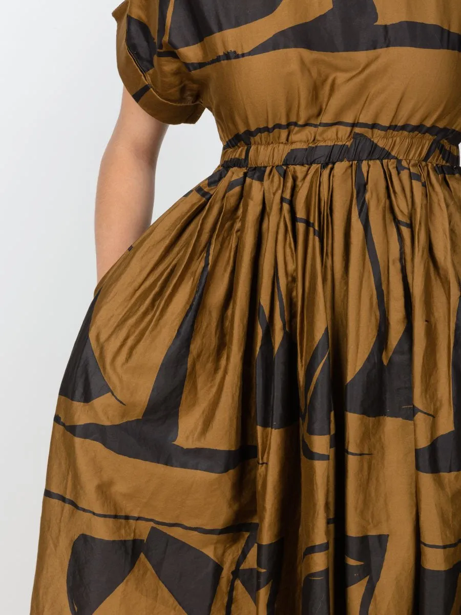 pleated dress - print