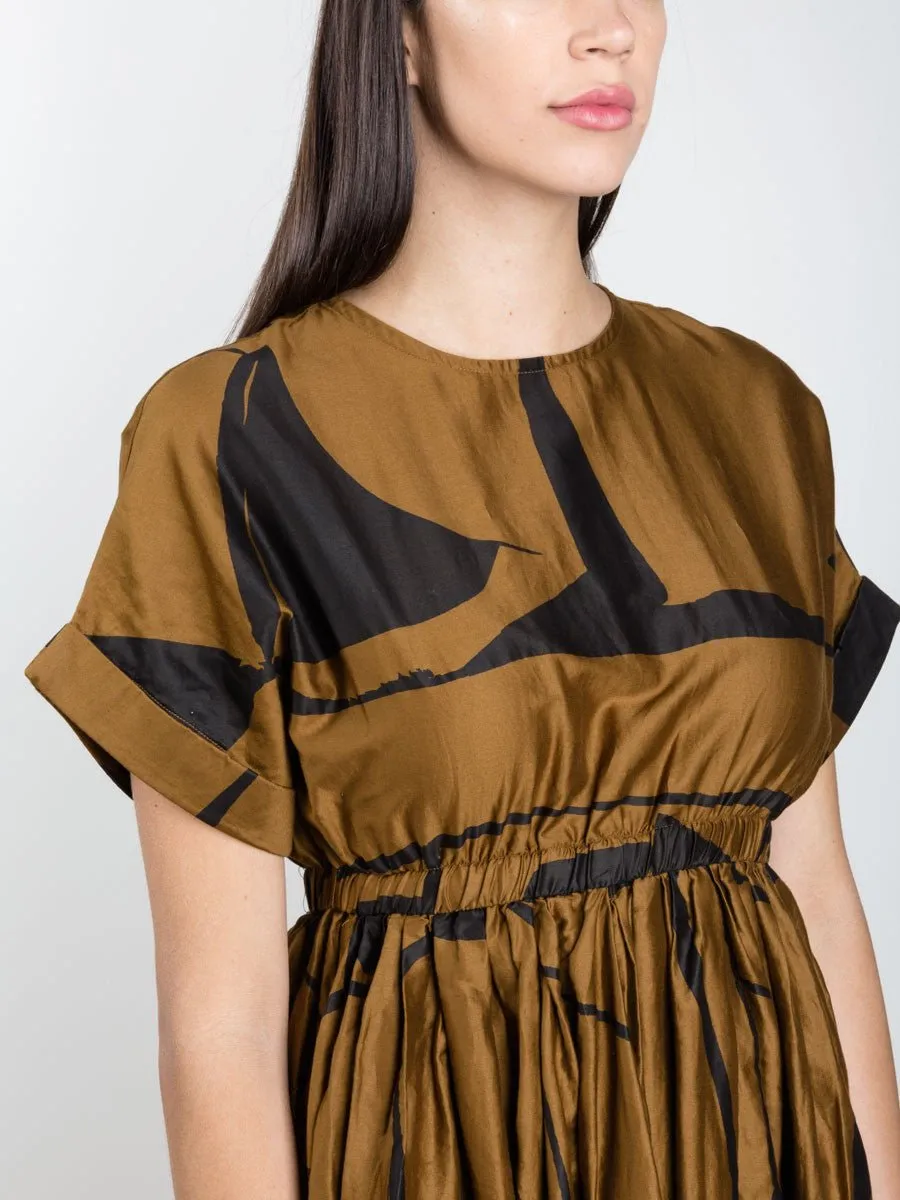 pleated dress - print