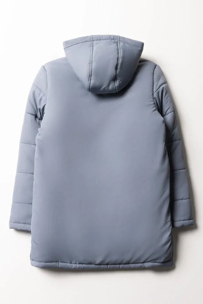 Puffer Parka Jacket Blue