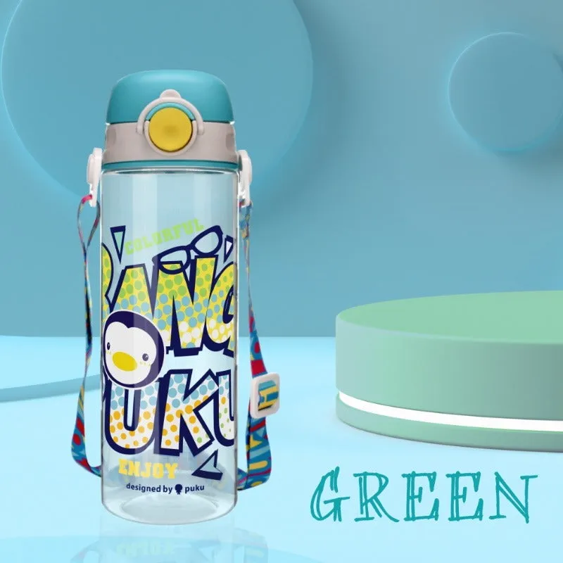 Puku Silicone Suction Plate Turquoise   Silicone Suction Bowl Green   Tritan Sprout Bottle 500ml Green (Bundle Pack)