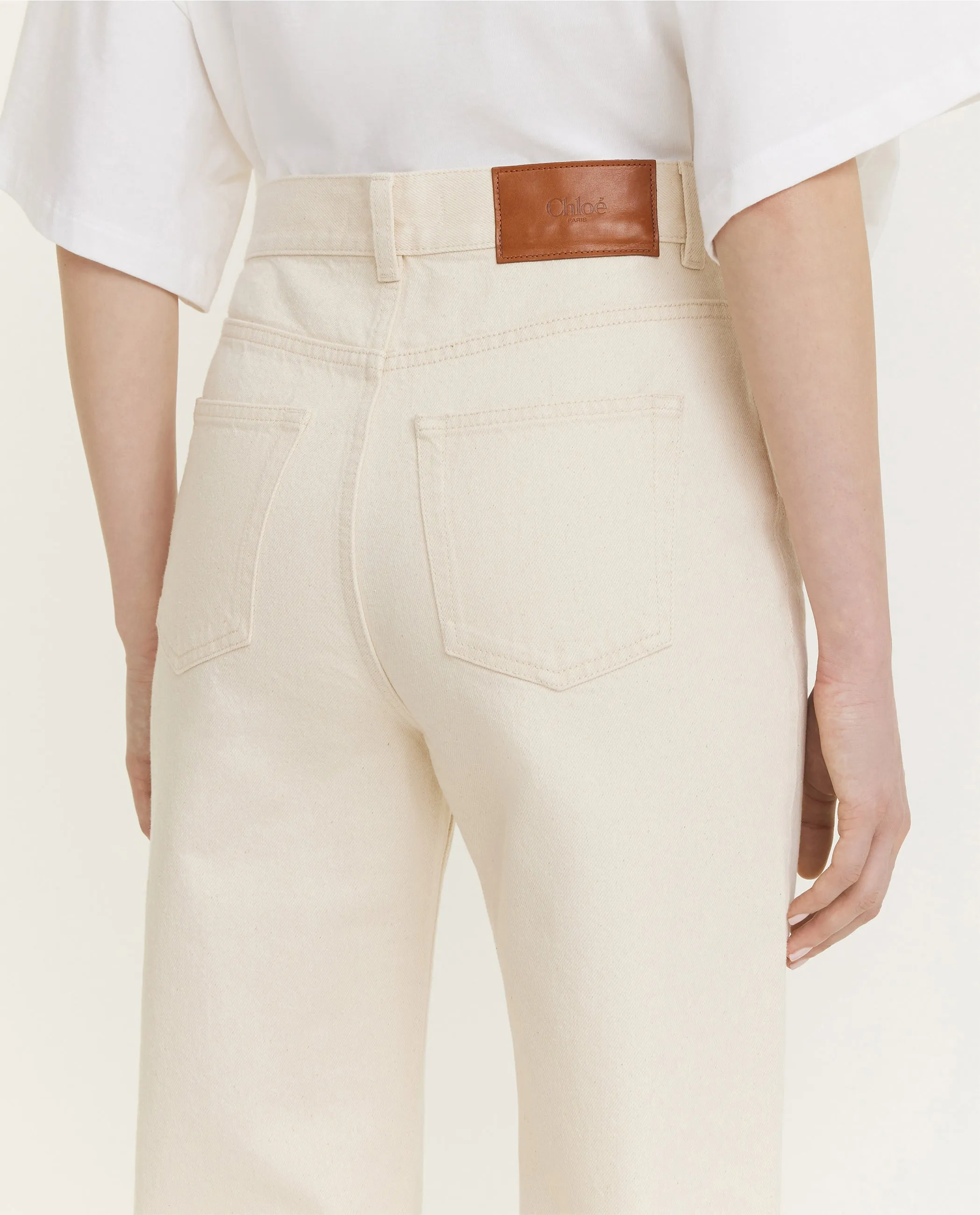 Pure Katoenen Flare Jeans  - Ecru