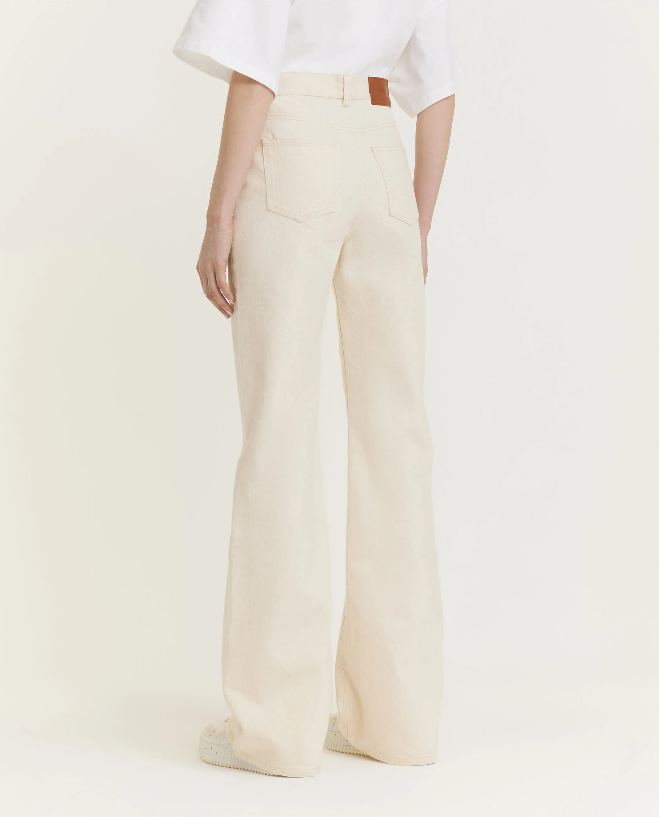 Pure Katoenen Flare Jeans  - Ecru
