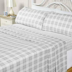 Quebec Flannelette Sheet Set - Grey