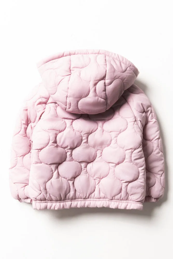 Quilted Hooded Jacket Pink