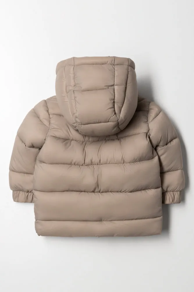 Quilted Puffer Jacket Natural