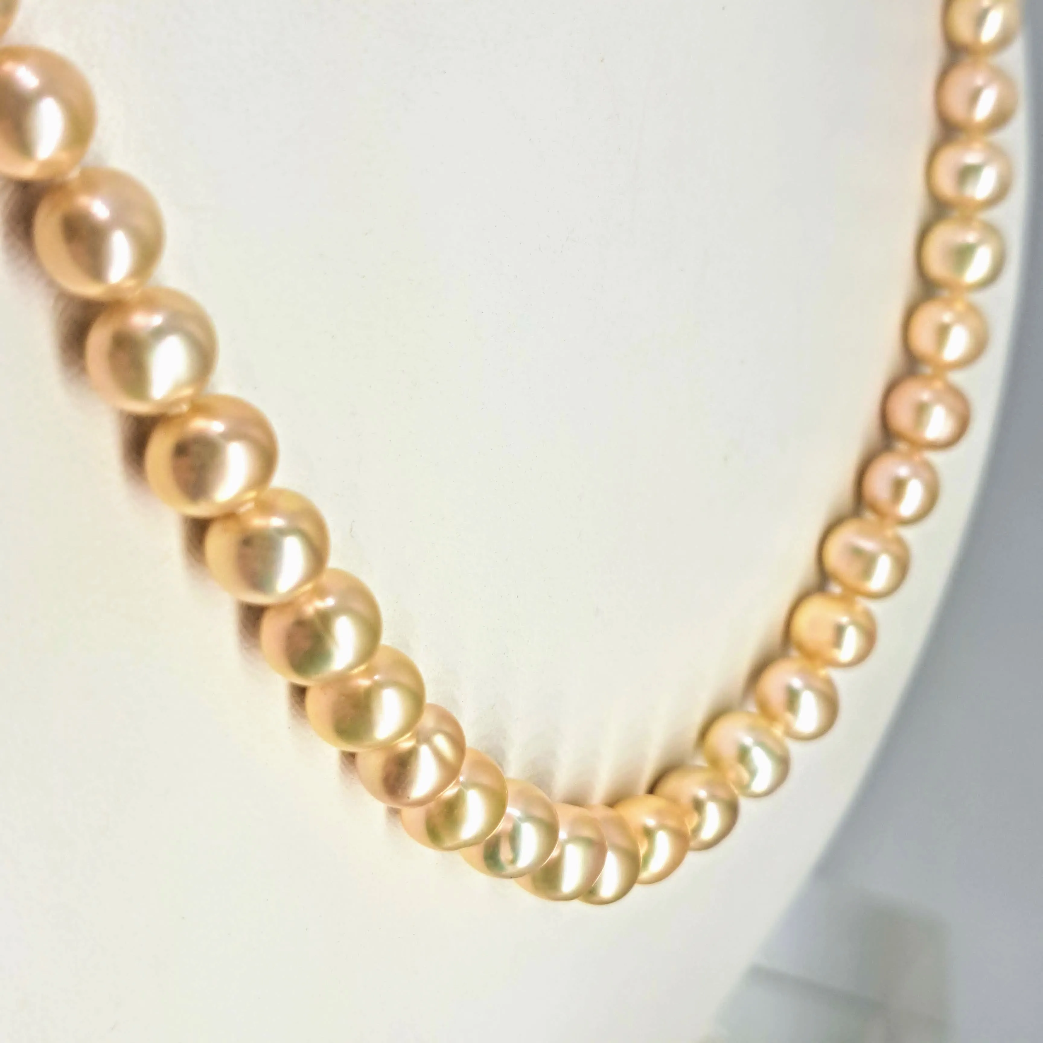 "Champagne Set" 18" Necklace & Matching Stud Earrings - Pearls, Sterling