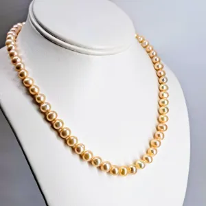 "Champagne Set" 18" Necklace & Matching Stud Earrings - Pearls, Sterling
