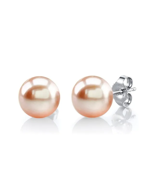 "Champagne Set" 18" Necklace & Matching Stud Earrings - Pearls, Sterling