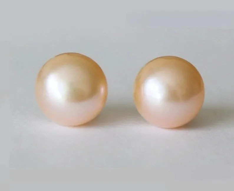 "Champagne Set" 18" Necklace & Matching Stud Earrings - Pearls, Sterling