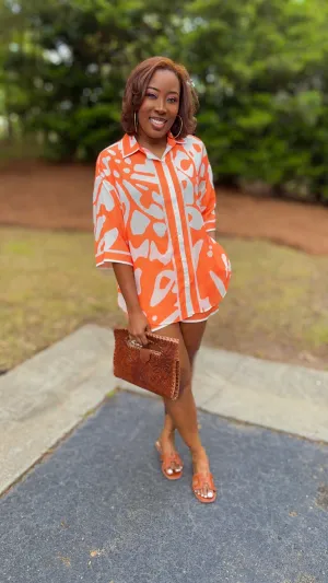 "Peach Please" 2 Piece Short Set