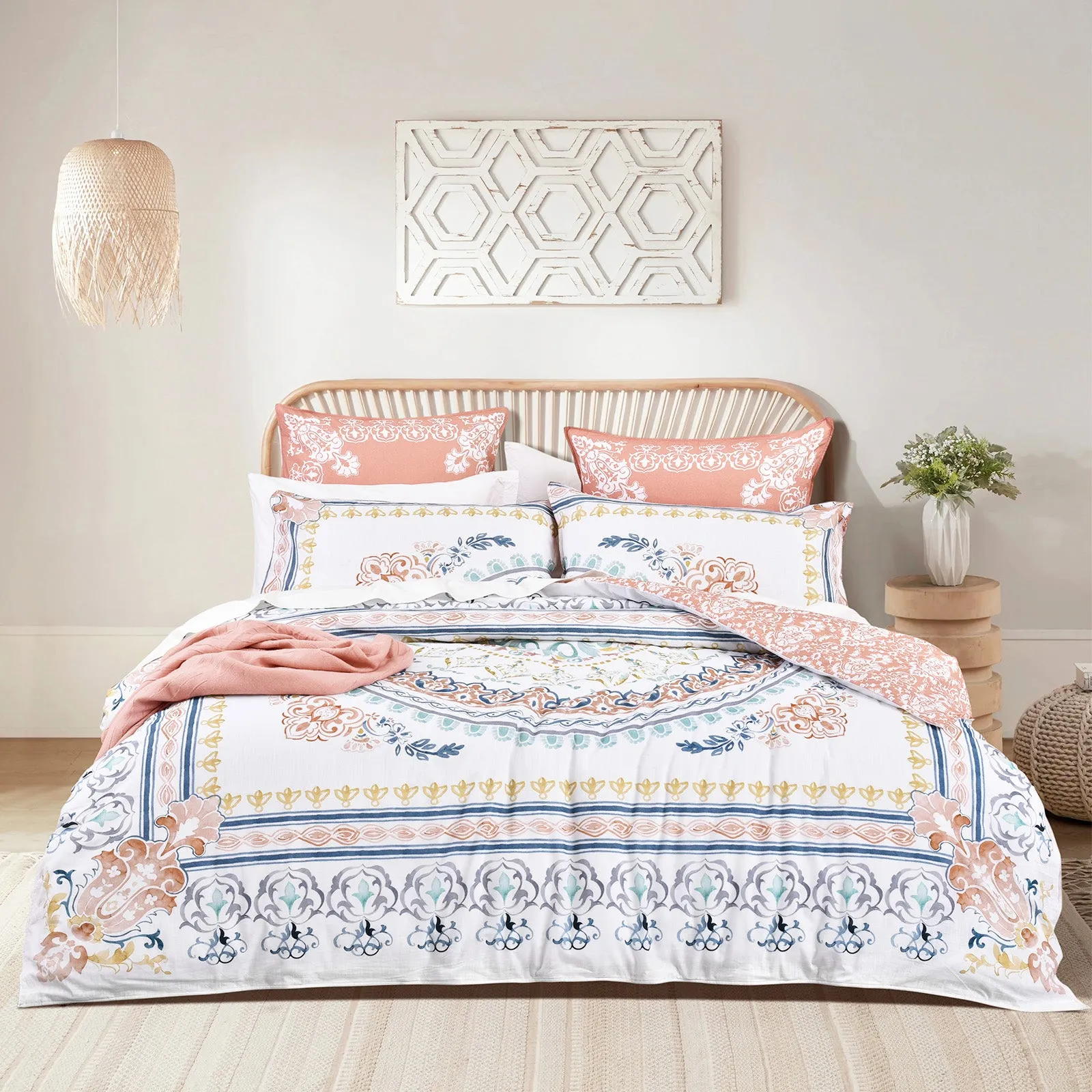 Renee Taylor 300 TC Cotton Reversible Quilt Cover Sets - Kalina