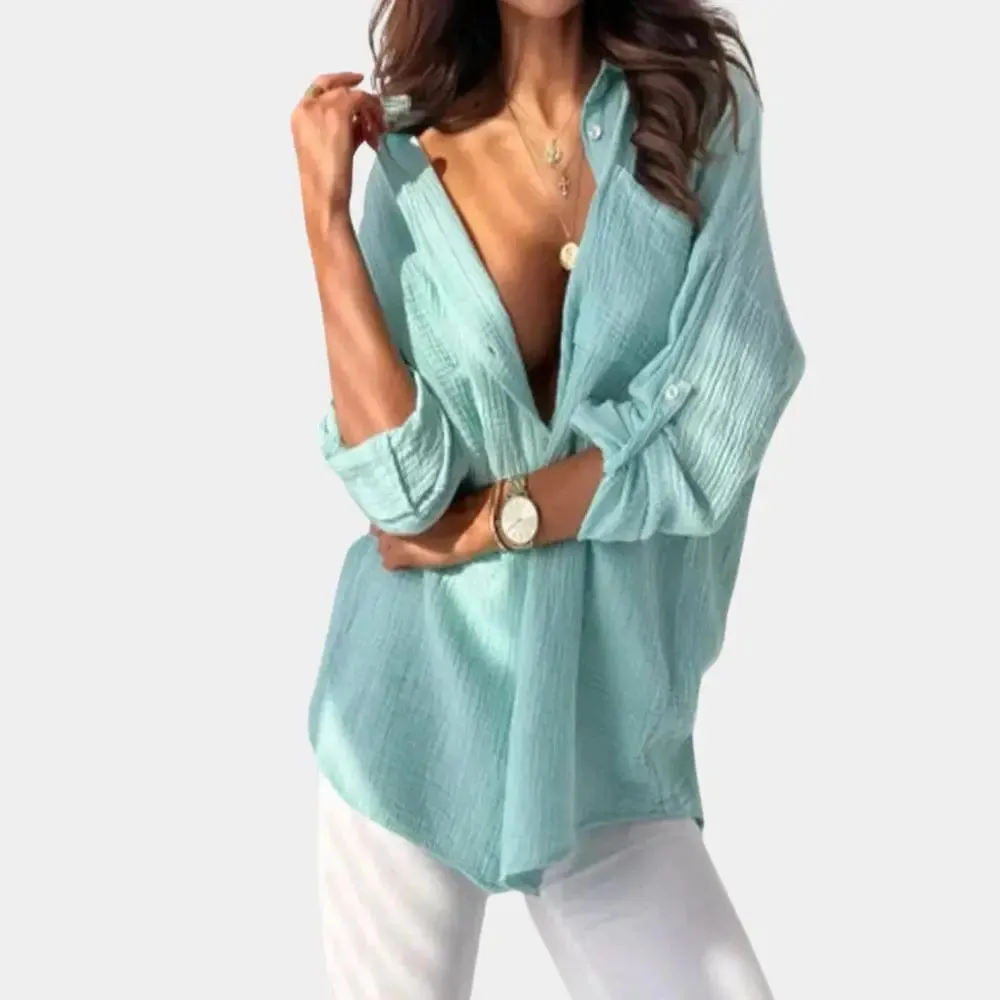 Rhiain - Chic Casual Look Woman's Summer Blouse