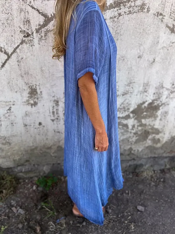 Rhoda - Elegant V Neck Design Woman's Midi Dress