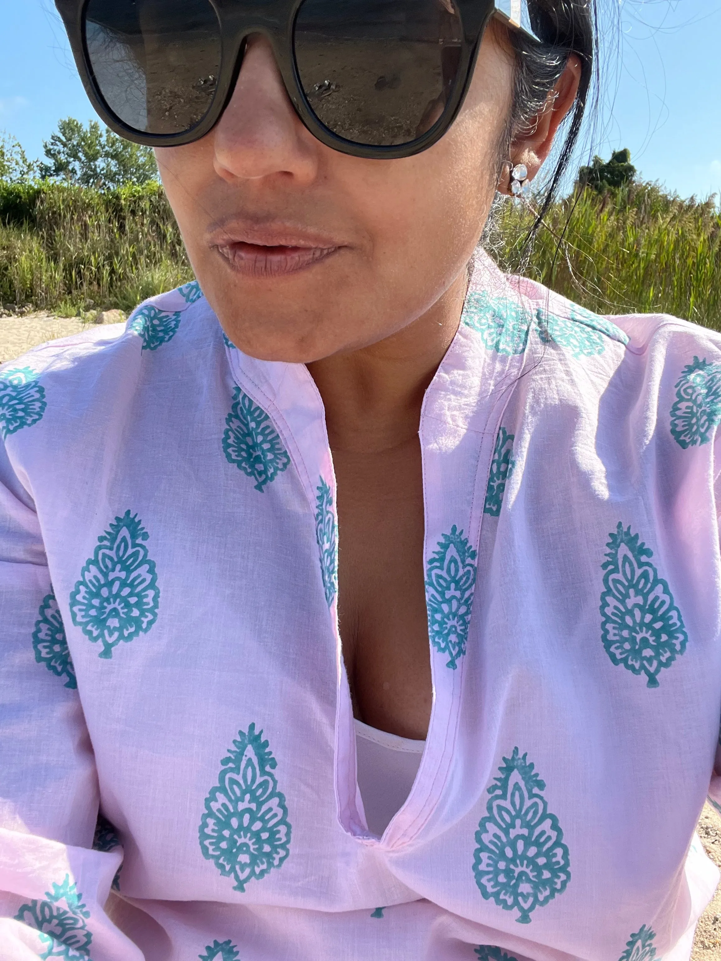 Ria Caftan - Pink / Teal