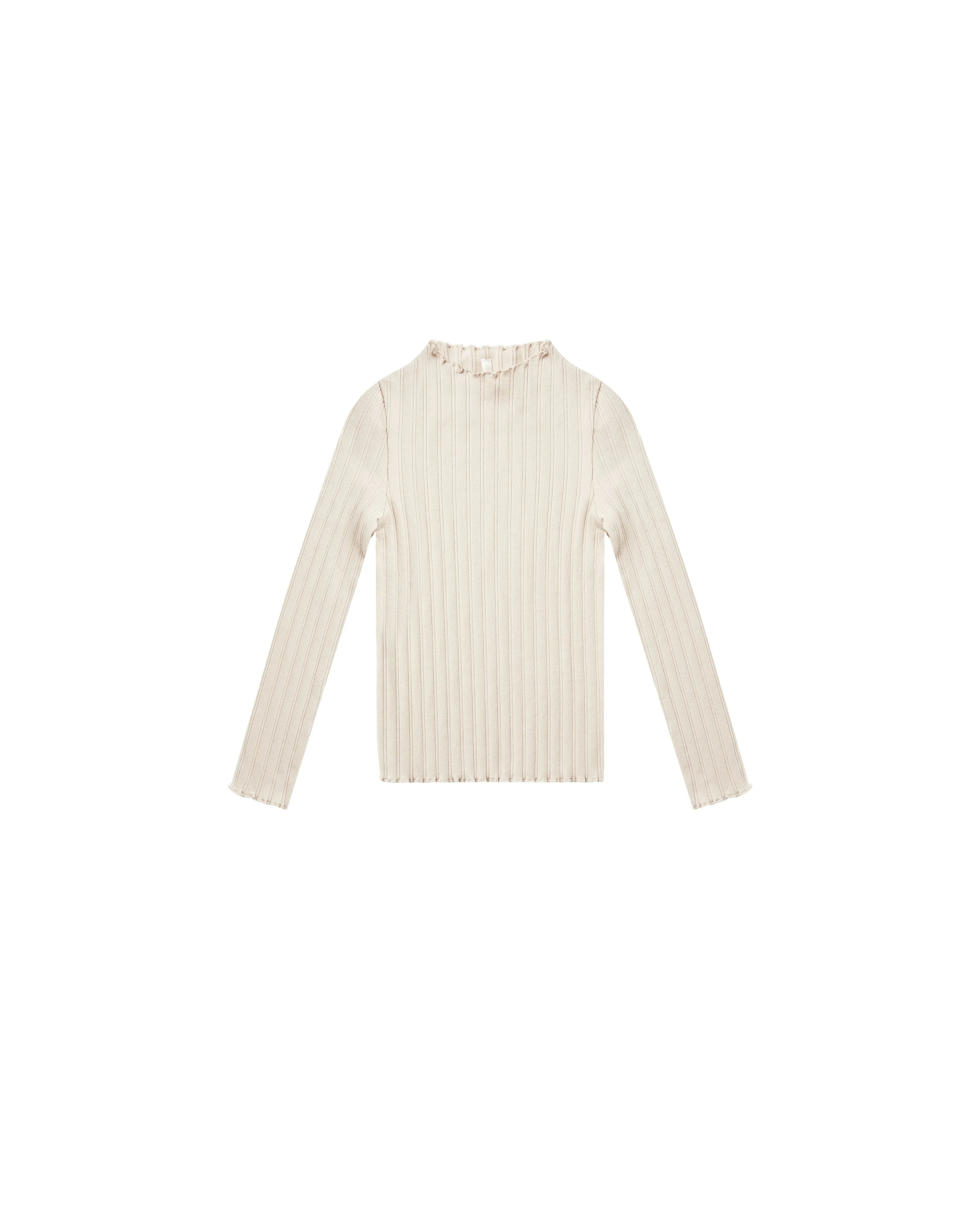 RIBBED LONG SLEEVE TEE - STONE
