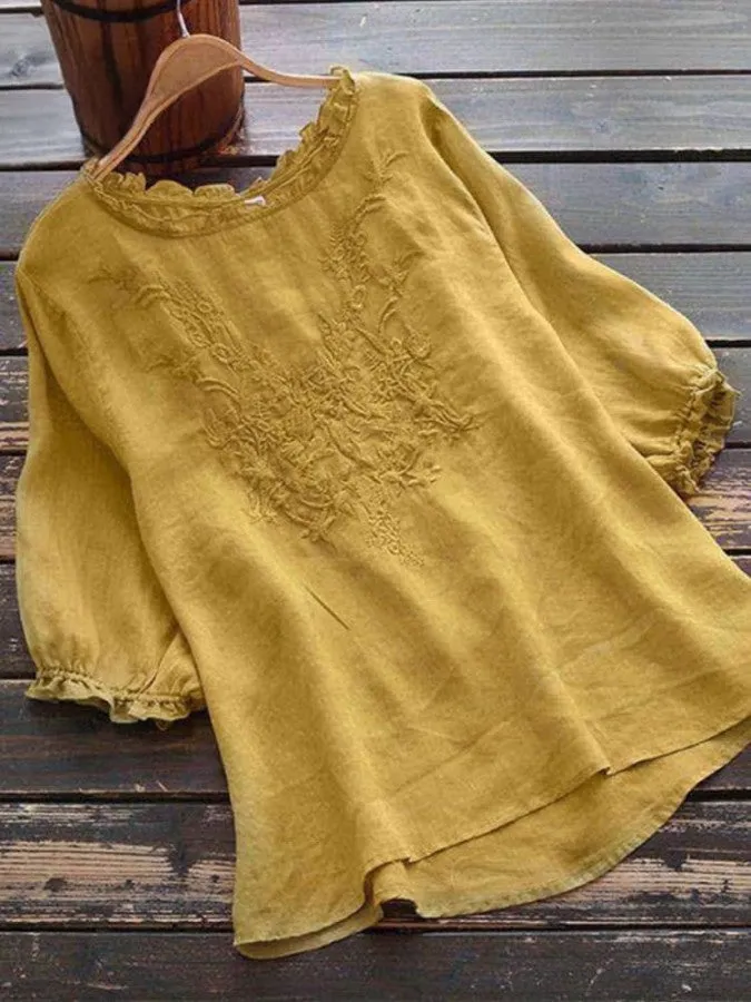 Roberta - Casual tank top with embroidery