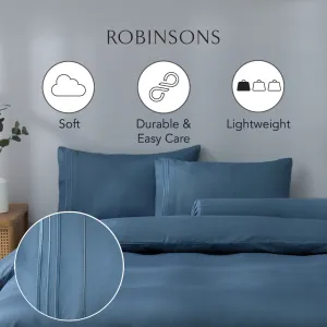 Robinsons Silky Soft Embroidered Microfibre Bed Sheet Set Core Collection