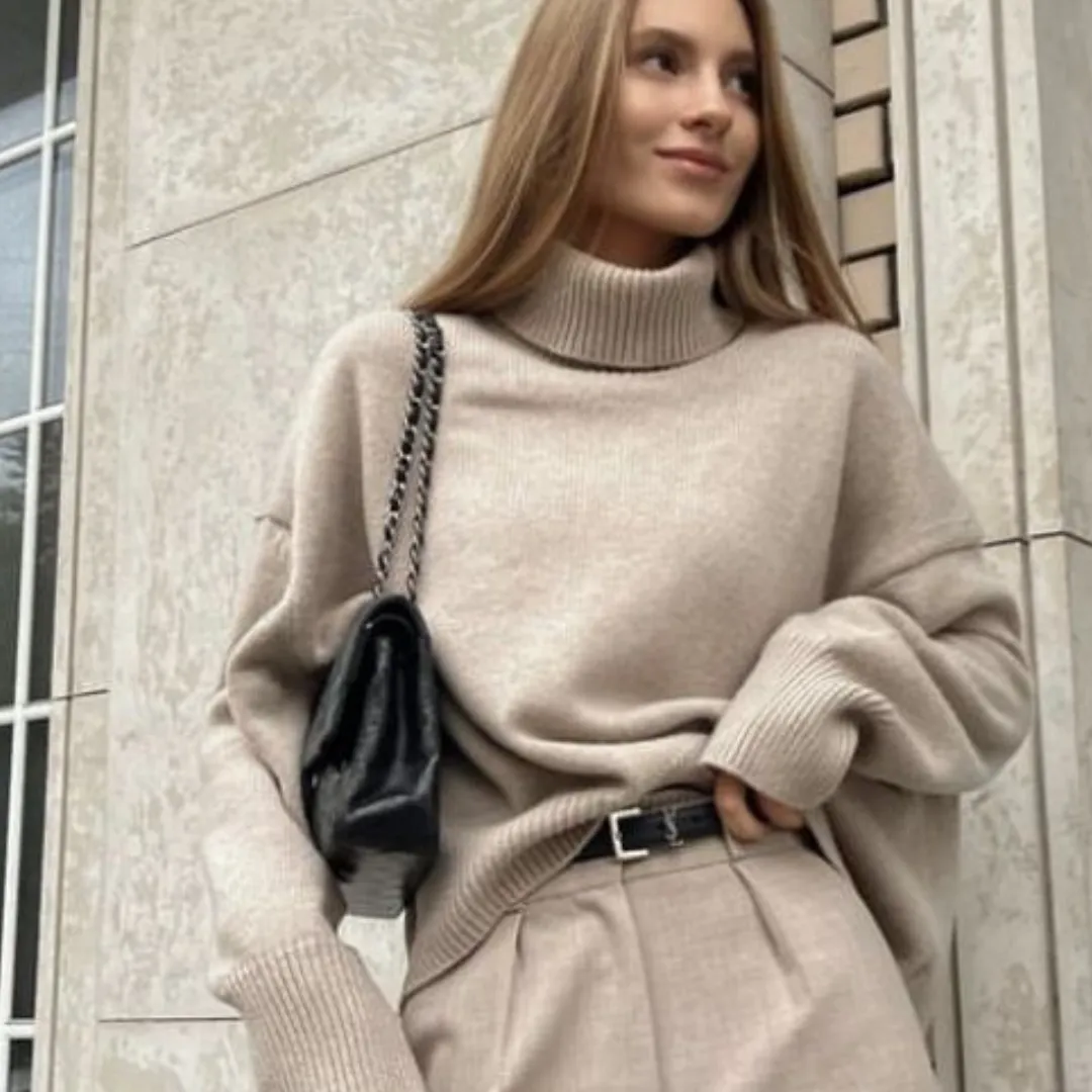 Rollkragenpullover Beige - Sofia