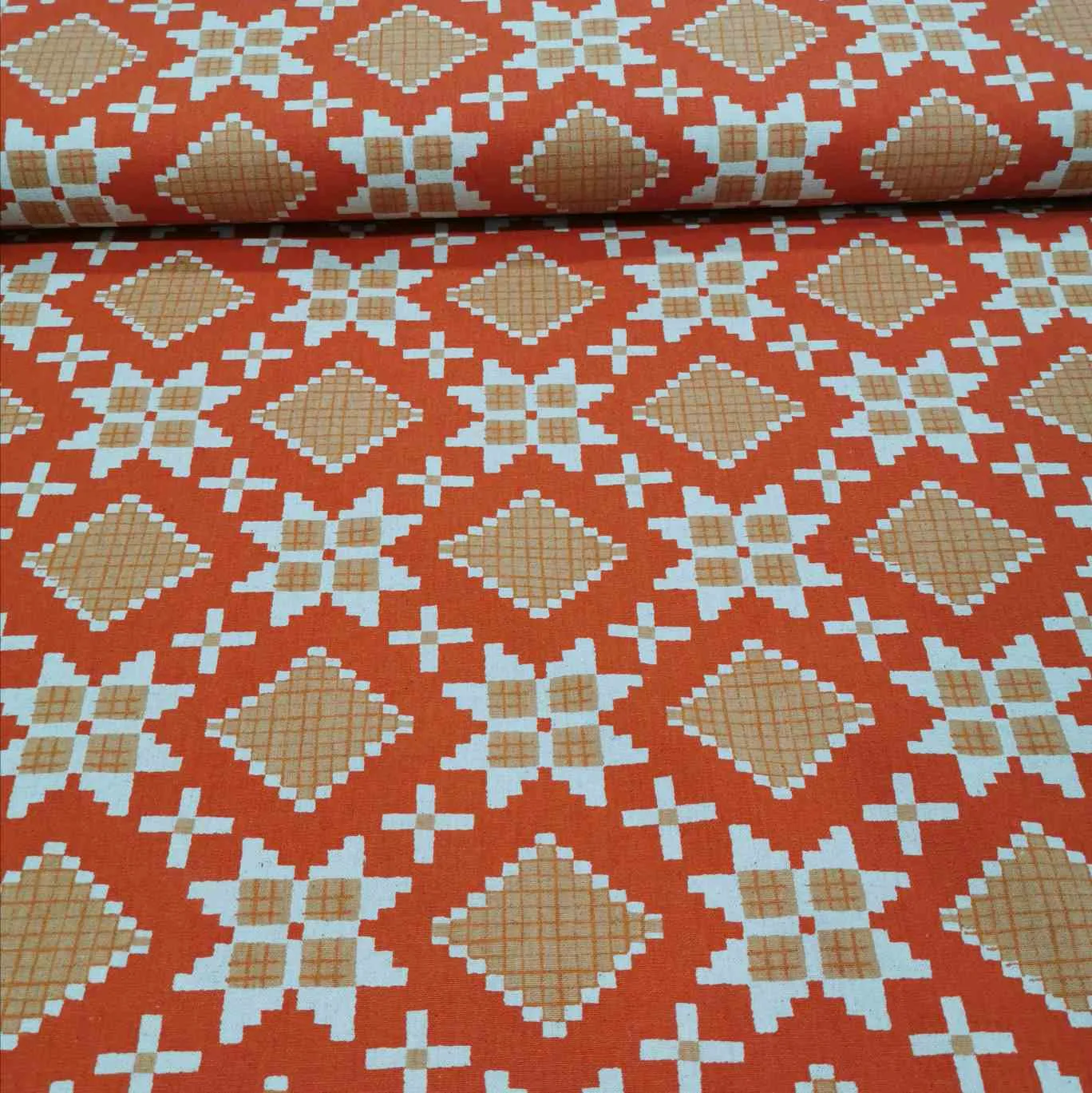 Ruby Star CANVAS, Linen Warm Red