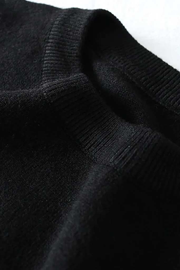 Saronya Black Sweater with Flowers