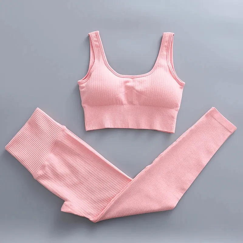 Seamless Women's Sportswear Yoga Sets - Workout Sports Bra, Gym Clothing High Waist Legging, Fitness Women Tracksuit, Athletic Outfits