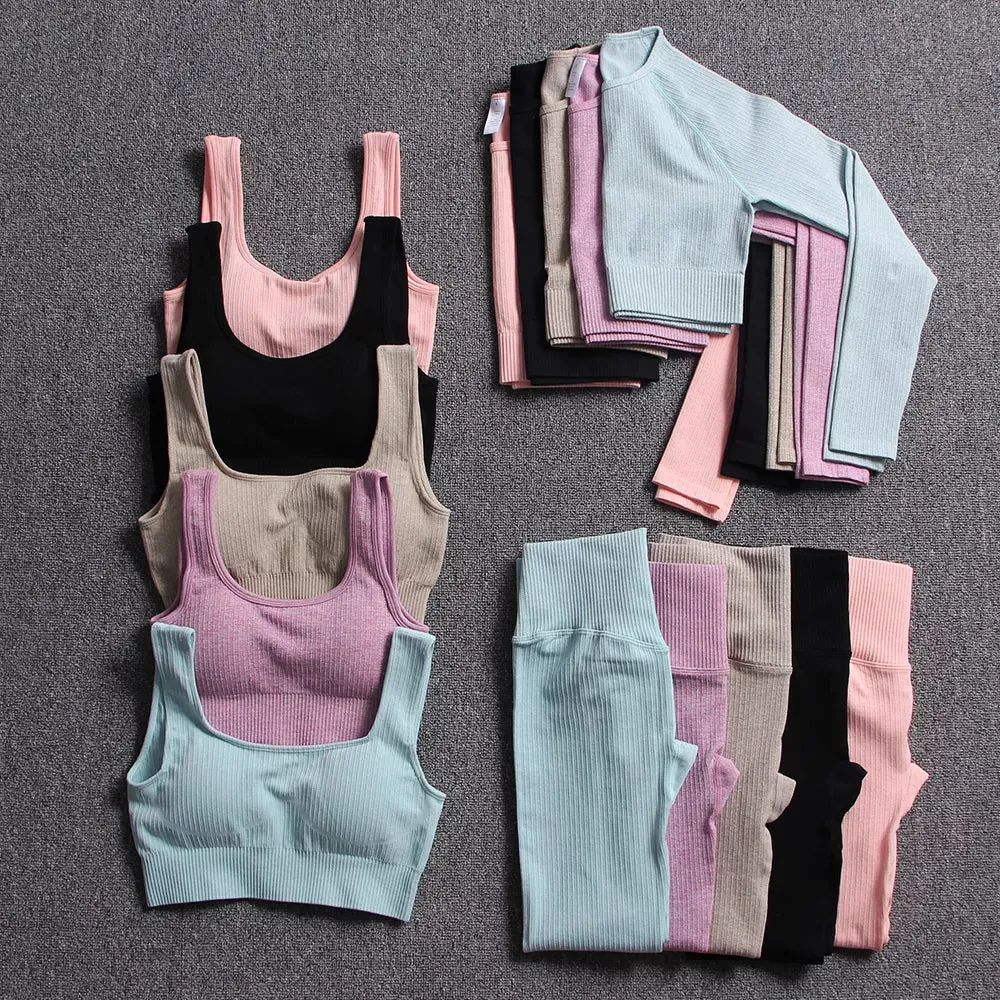 Seamless Women's Sportswear Yoga Sets - Workout Sports Bra, Gym Clothing High Waist Legging, Fitness Women Tracksuit, Athletic Outfits