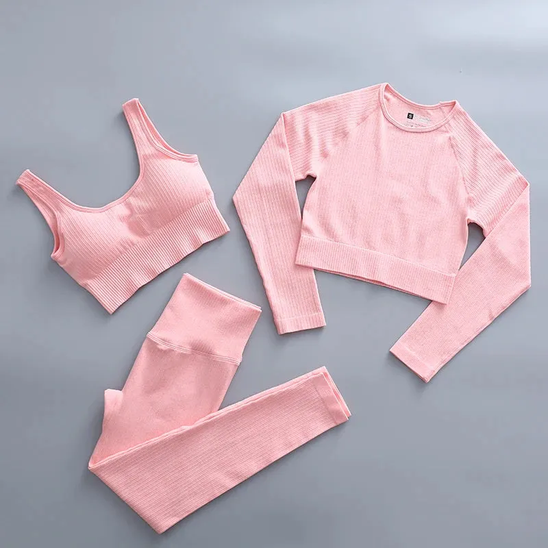 Seamless Women's Sportswear Yoga Sets - Workout Sports Bra, Gym Clothing High Waist Legging, Fitness Women Tracksuit, Athletic Outfits