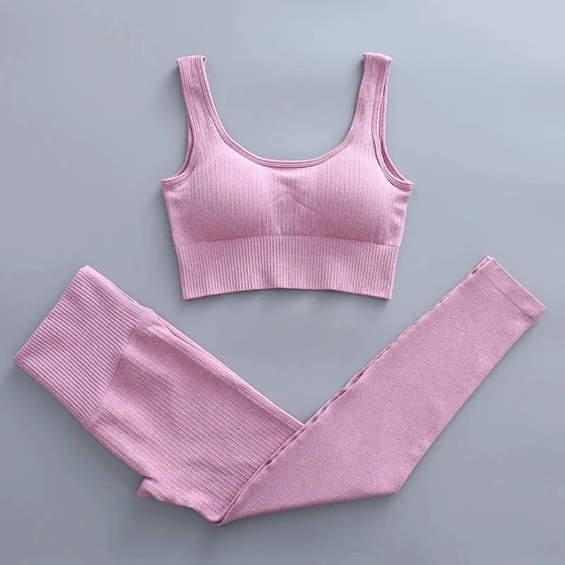 Seamless Women's Sportswear Yoga Sets - Workout Sports Bra, Gym Clothing High Waist Legging, Fitness Women Tracksuit, Athletic Outfits