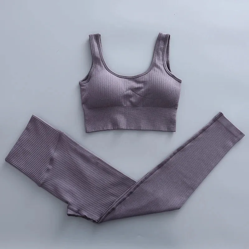 Seamless Women's Sportswear Yoga Sets - Workout Sports Bra, Gym Clothing High Waist Legging, Fitness Women Tracksuit, Athletic Outfits