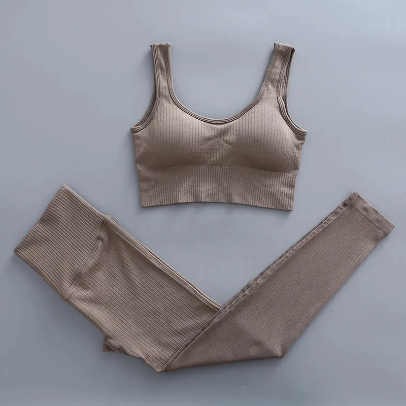 Seamless Women's Sportswear Yoga Sets - Workout Sports Bra, Gym Clothing High Waist Legging, Fitness Women Tracksuit, Athletic Outfits