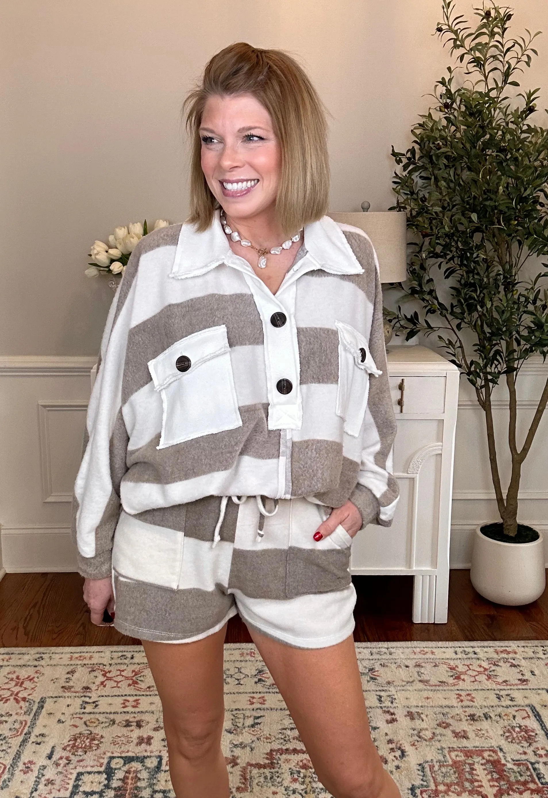 Seaside Brushed Knit 2 Piece Set | Taupe