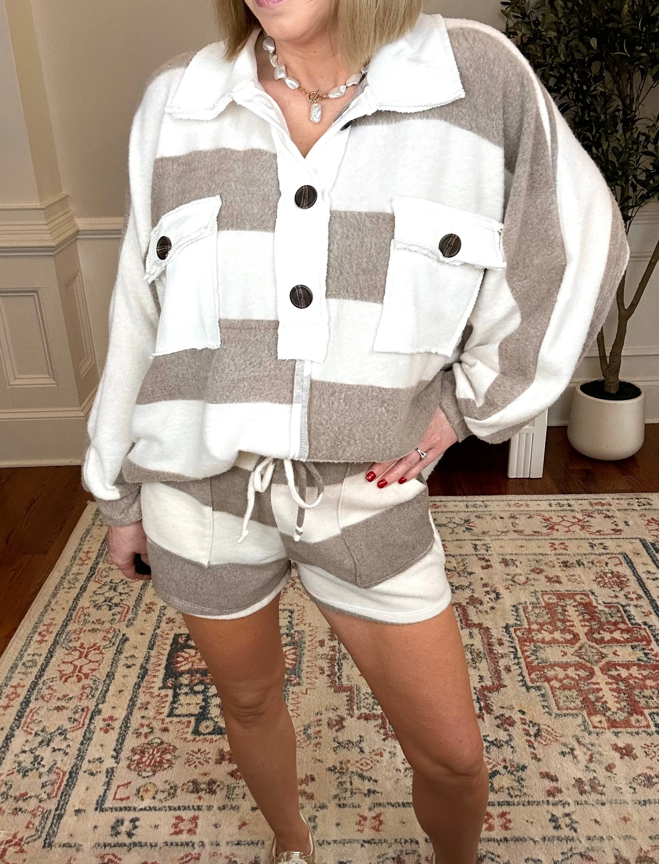 Seaside Brushed Knit 2 Piece Set | Taupe