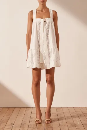 SHONA JOY Lori Relaxed Drop Waist Mini Dress - Ivory