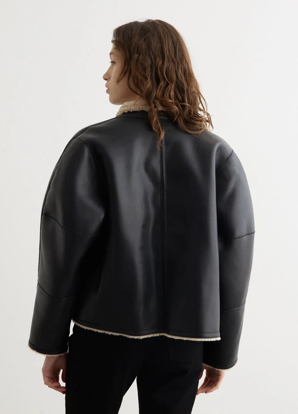 Short Shearling Reversible Coat